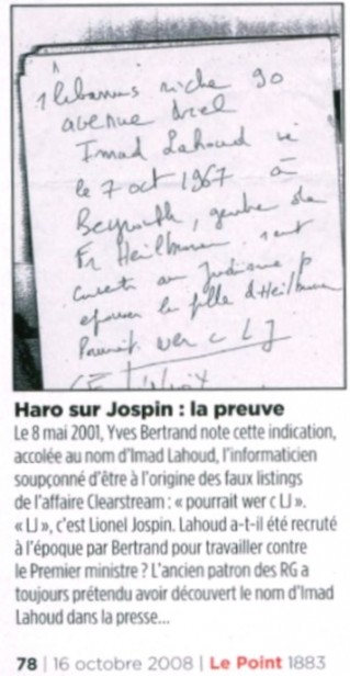 Yves Bertrand - Lionel Jospin, Le Point 16/10/08 Yves Bertrand - Lionel Jospin, Le Point 16/10/08