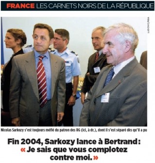 Cliquez pour zoomer : Yves Bertrand et Nicolas Sarkozy, Le Point 09/10/08
