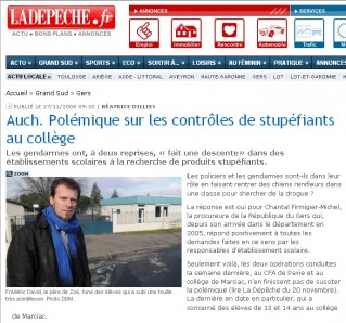 Cliquez pour zoomer : La dépêche du mini, article sur les gendarmes à Marciac