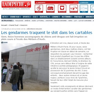 Cliquez pour zoomer : Dépêche du midi, école des métiers d'Auch et gendarmes