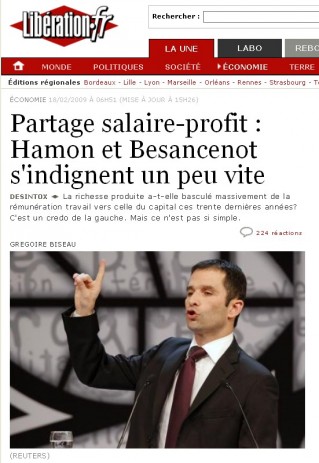 Article Libé désintox sur la part salariale