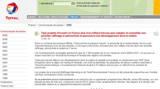 Total, communique Total, communique