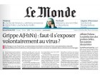 Une du Monde du 15 juillet (Grippe A) Une du Monde du 15 juillet (Grippe A)