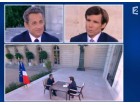Pujadas, Sarkozy, split screen Pujadas, Sarkozy, split screen