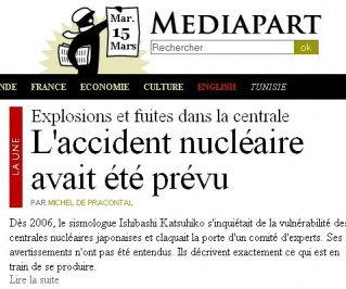 Mediapart - accident nucléaire prévu - 15/03/11