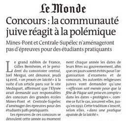 Le Monde et la polémique des étudiants chauve-souris