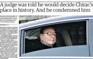 Chirac condamné - Guardian - 16/12/11