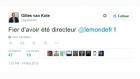 Tweet Van Kote - Fier d'avoir été directeur du Monde Tweet Van Kote - Fier d'avoir été directeur du Monde