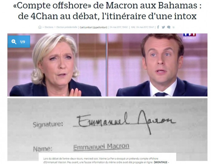 Parisien Macron Bahamas intox