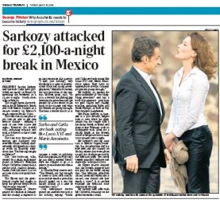 Daily Telegraph, Sarkozy, Acapulco