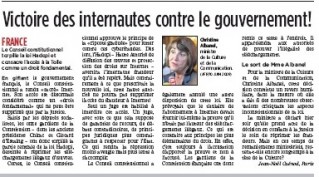 Tribune de Geneve, Hadopi Tribune de Geneve, Hadopi