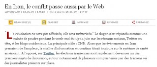 Cliquez pour zoomer : Lemonde.fr-Iran et le web
