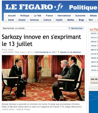 Figaro.fr, Sarkozy, France 5