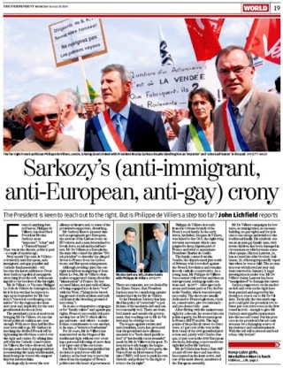 Independent, Sarkozy