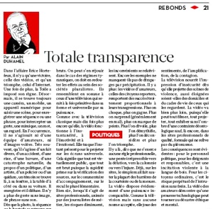 Duhamel, Liberation, Hortefeux
