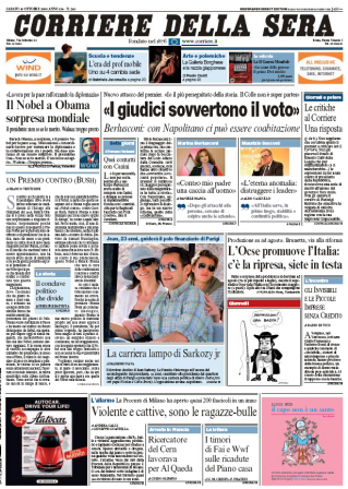 Corriere della Sera, Jean Sarkozy Corriere della Sera, Jean Sarkozy