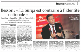Le Figaro, Besson, Burqa Le Figaro, Besson, Burqa