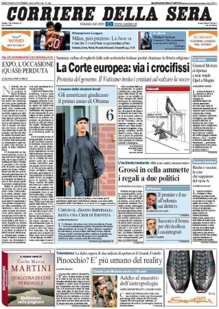 Corriere della Sera, crucifix Corriere della Sera, crucifix