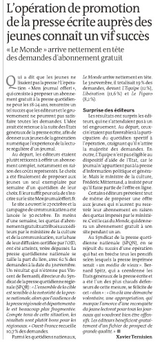 Le Monde, quotidien gratuit