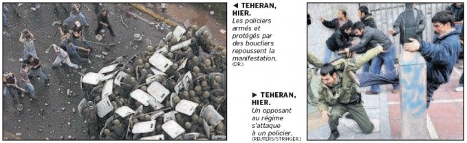 Cliquez pour zoomer : Photo Iran-Honduras - détail, Le Parisien, 28/12/2009
