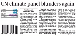 Sunday Times, GIEC