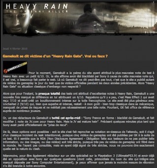 Heavy Rain, blog