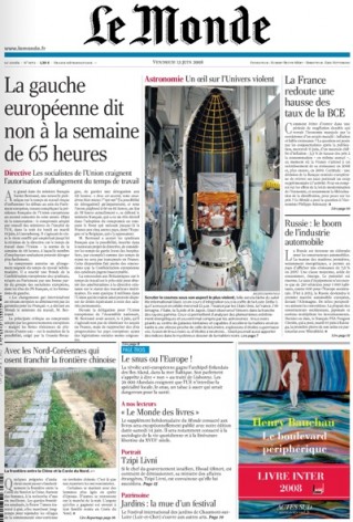 Le Monde - La gauche europ&eacute;enne dit non a la semaine des 65 heures