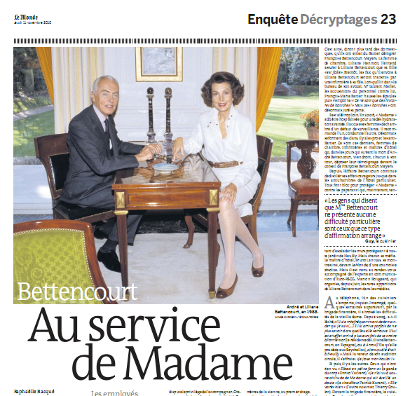 Les absences de Liliane Bettencourt (Le Monde) Arrêt sur images