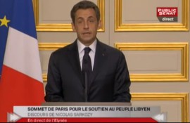 Nicolas SArkozy - opération militaire en Libye - 19/03/11
