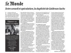 Double jeu de Goldman Sachs Double jeu de Goldman Sachs