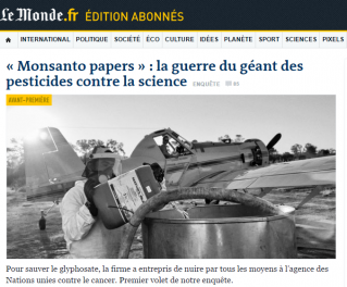 Résultat de recherche d'images pour "monsanto papers le monde"